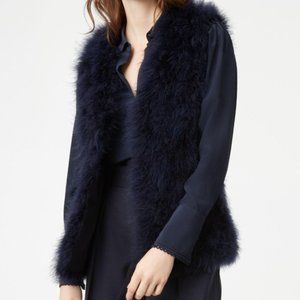Club Monaco Navy Violet Feather Vest - Size S
